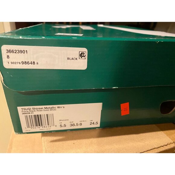 PUMA Tsugi Shinsei Metallic Black Rose Gold Running Shoe Women sz 8 - Picture 2 of 9